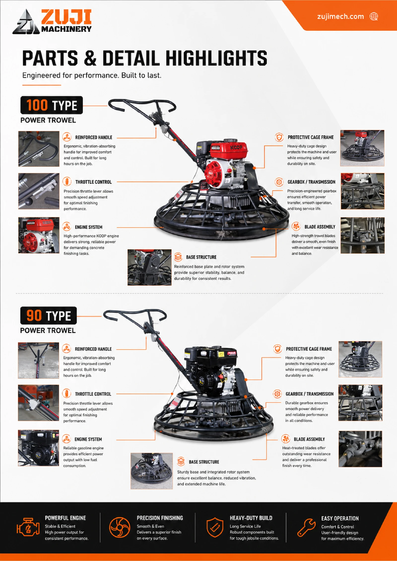 ZJ100 Concrete Power Trowel 01 — Explore the details 2