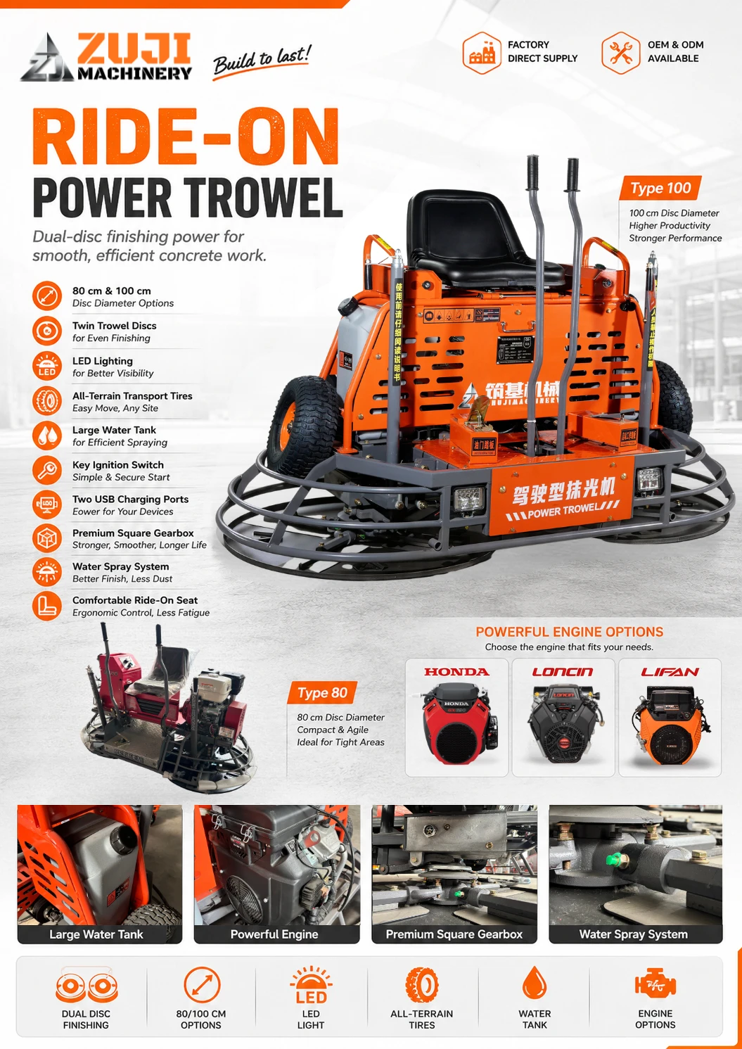 Ride ON 0.8M Concrete Power Trowel — Explore the details 4