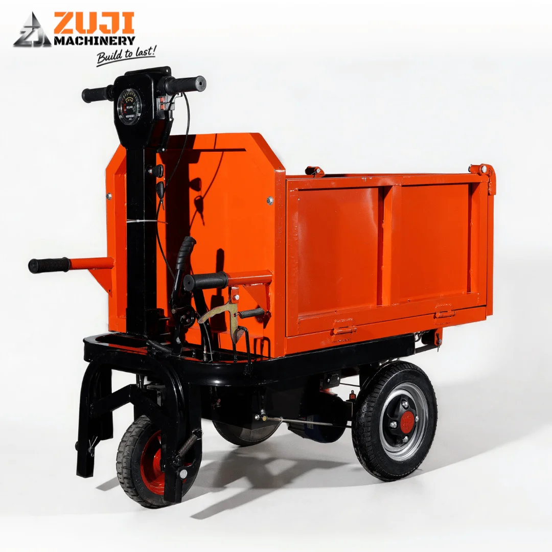 Stand On Three Side Tipper Electric Wheelbarrow