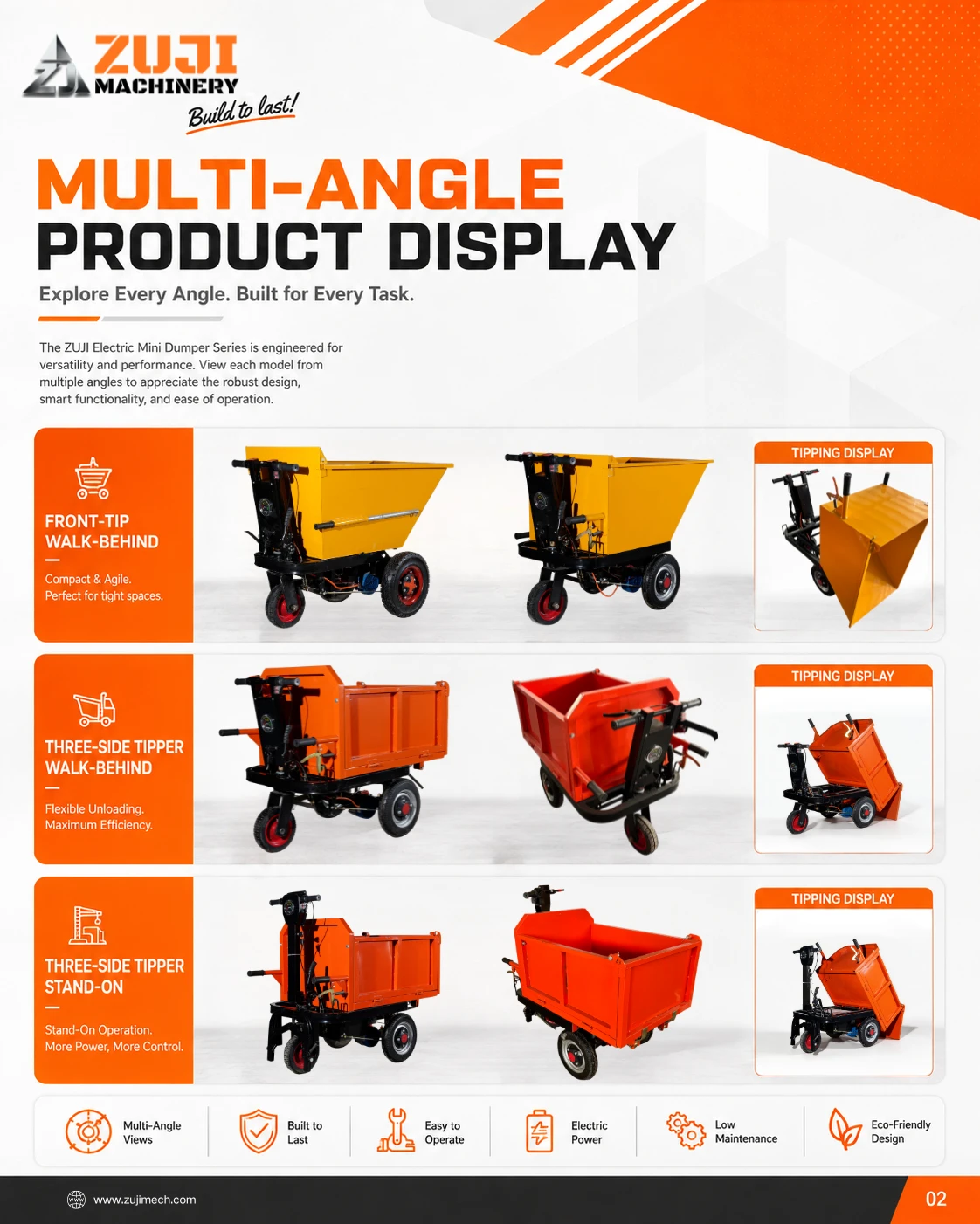 Walk Behind Electric Mini Dumper (Front Tip) — Explore the details 1