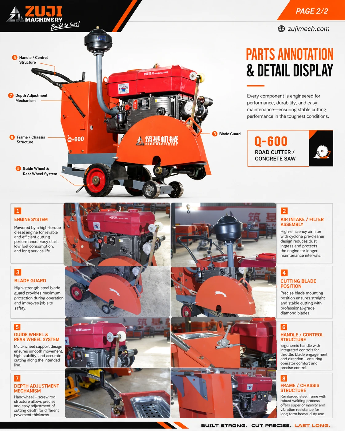 Q600 Diesel Powered Water cooled Concrete Cutter — Explore the details 2