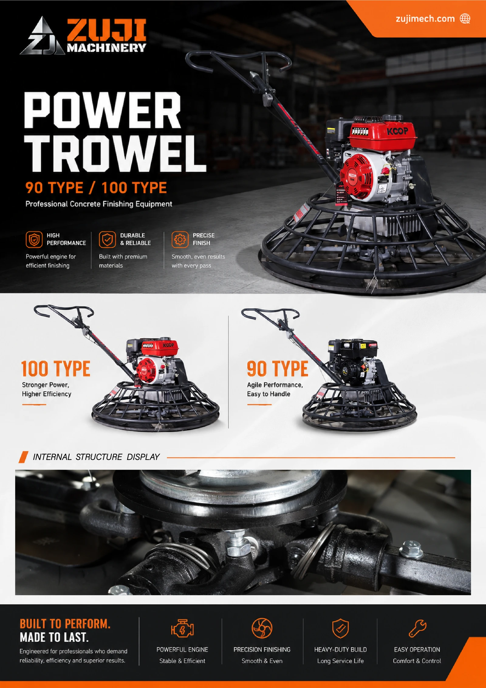 ZJ100 Concrete Power Trowel 01 — Explore the details 1