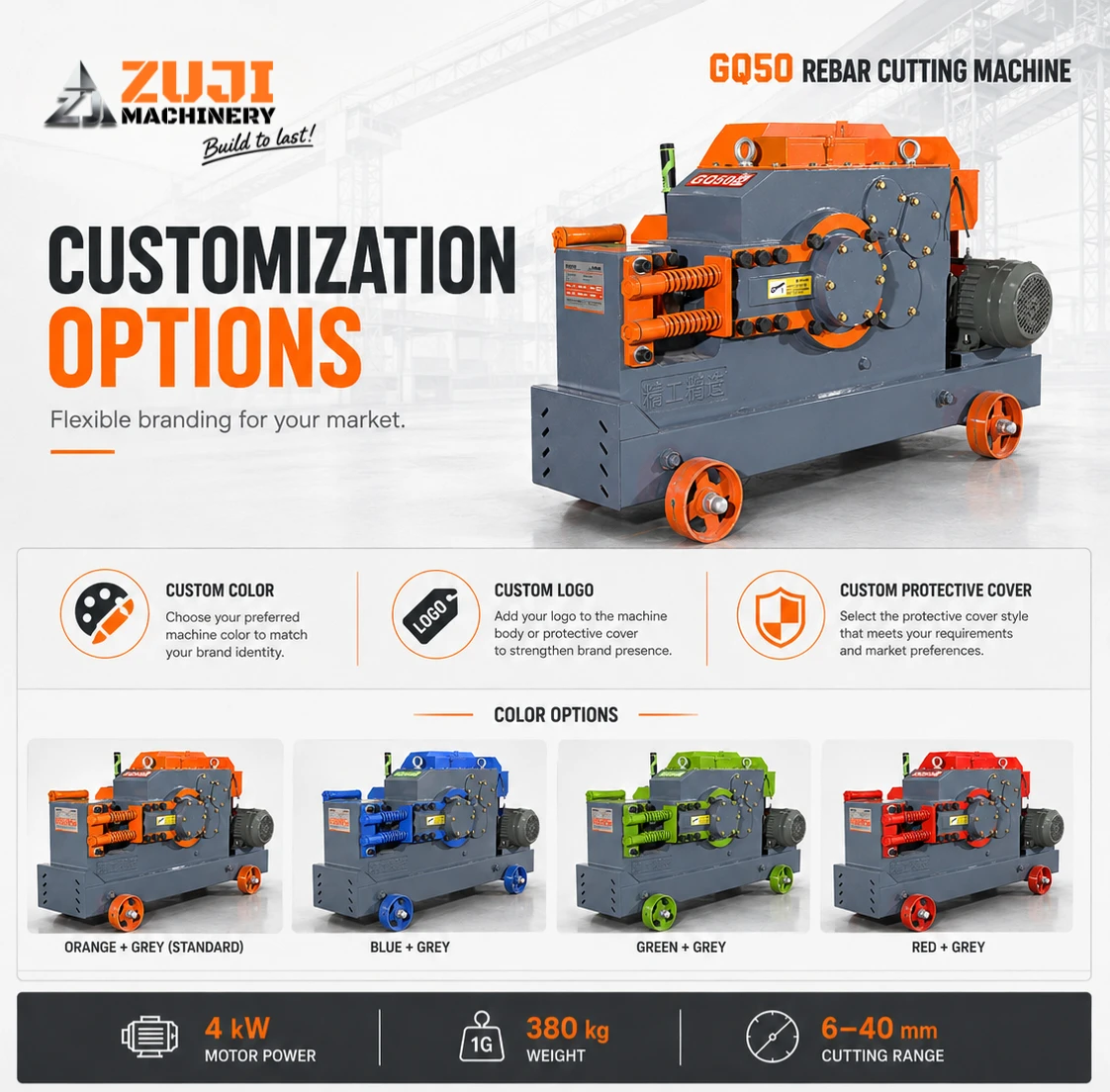 GQ50 Flat Cut Rebar Cutting Machine — Explore the details 3