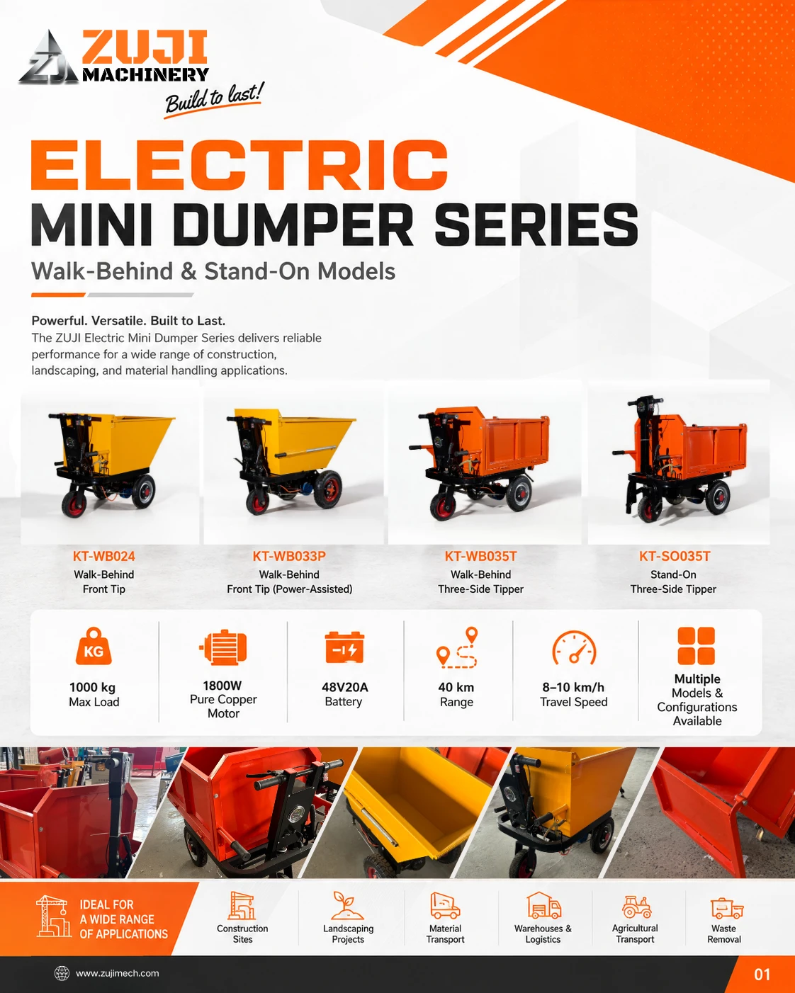Walk Behind Electric Mini Dumper (Front Tip) — Explore the details 2