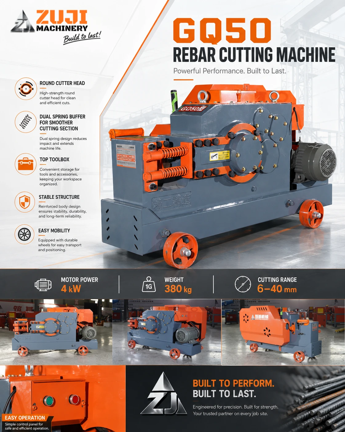 GQ50 Flat Cut Rebar Cutting Machine — Explore the details 1