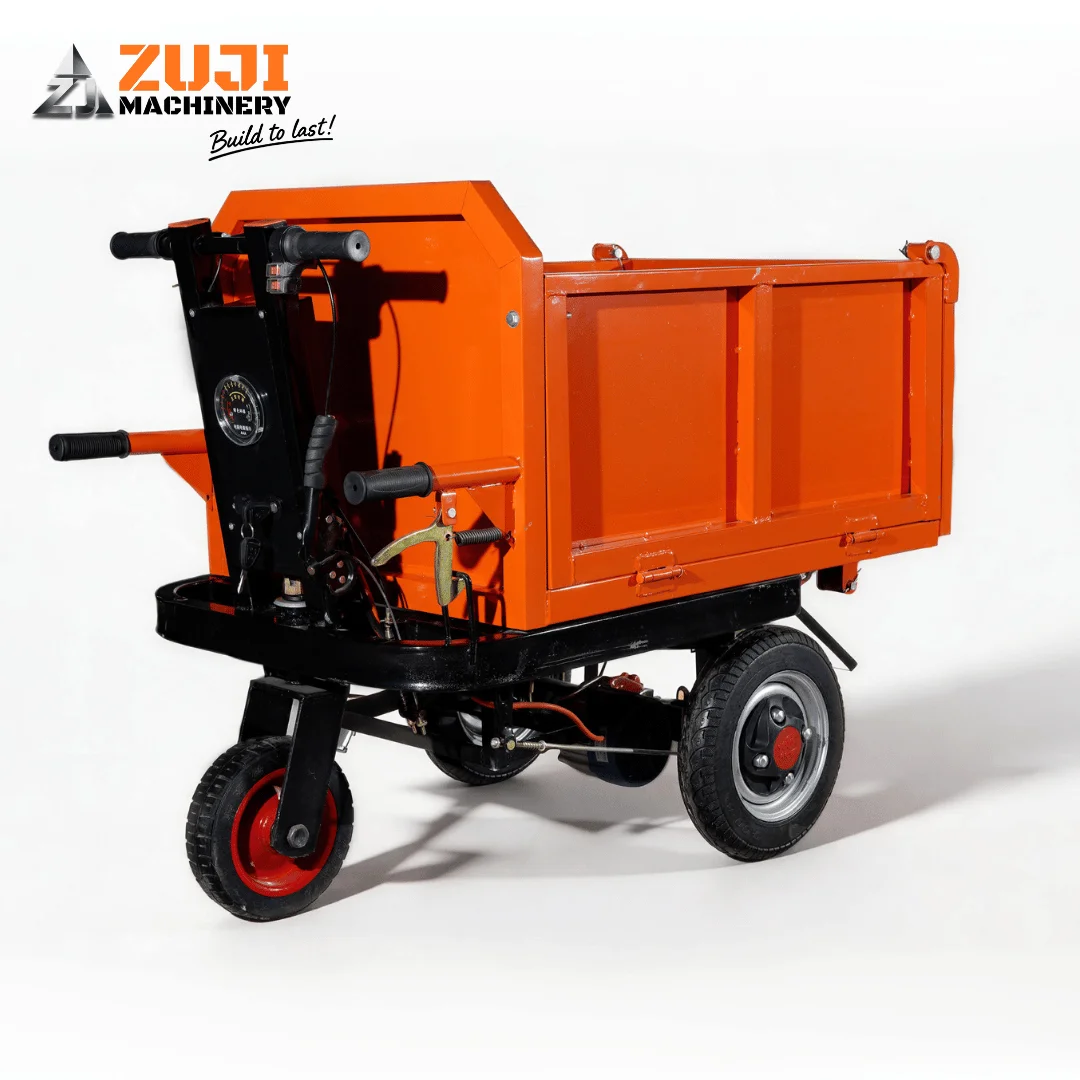 Walk Behind Three Side Tipper Electric Wheelbarrow