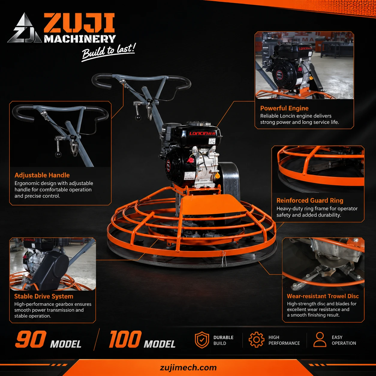 ZJ100 Concrete Power Trowel 03 — Explore the details 3