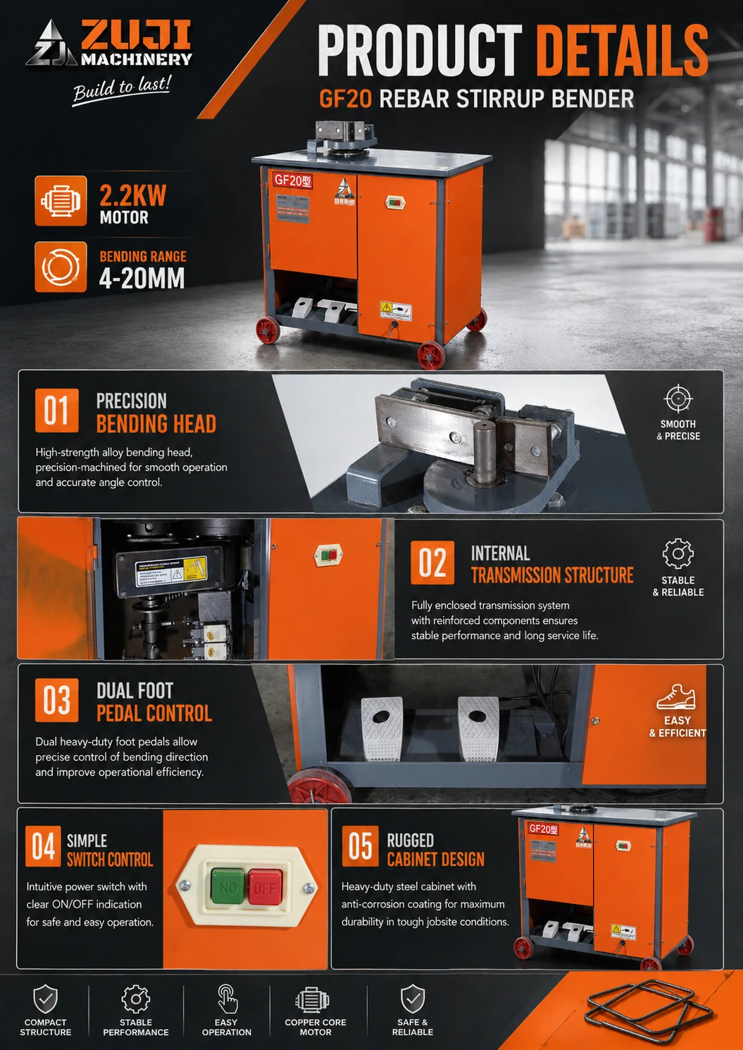 GF20 Rebar Stirrup Bending Machine — Explore the details 4