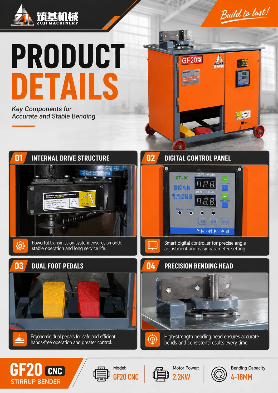 GF20 Rebar Stirrup Bending Machine CNC — Explore the details 1