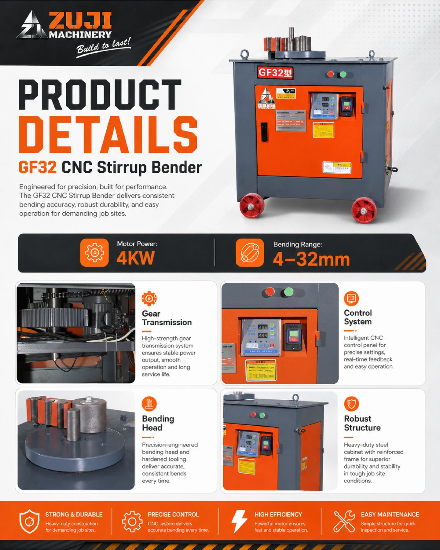 GF32 Rebar Stirrup Bending Machine CNC — Explore the details 4