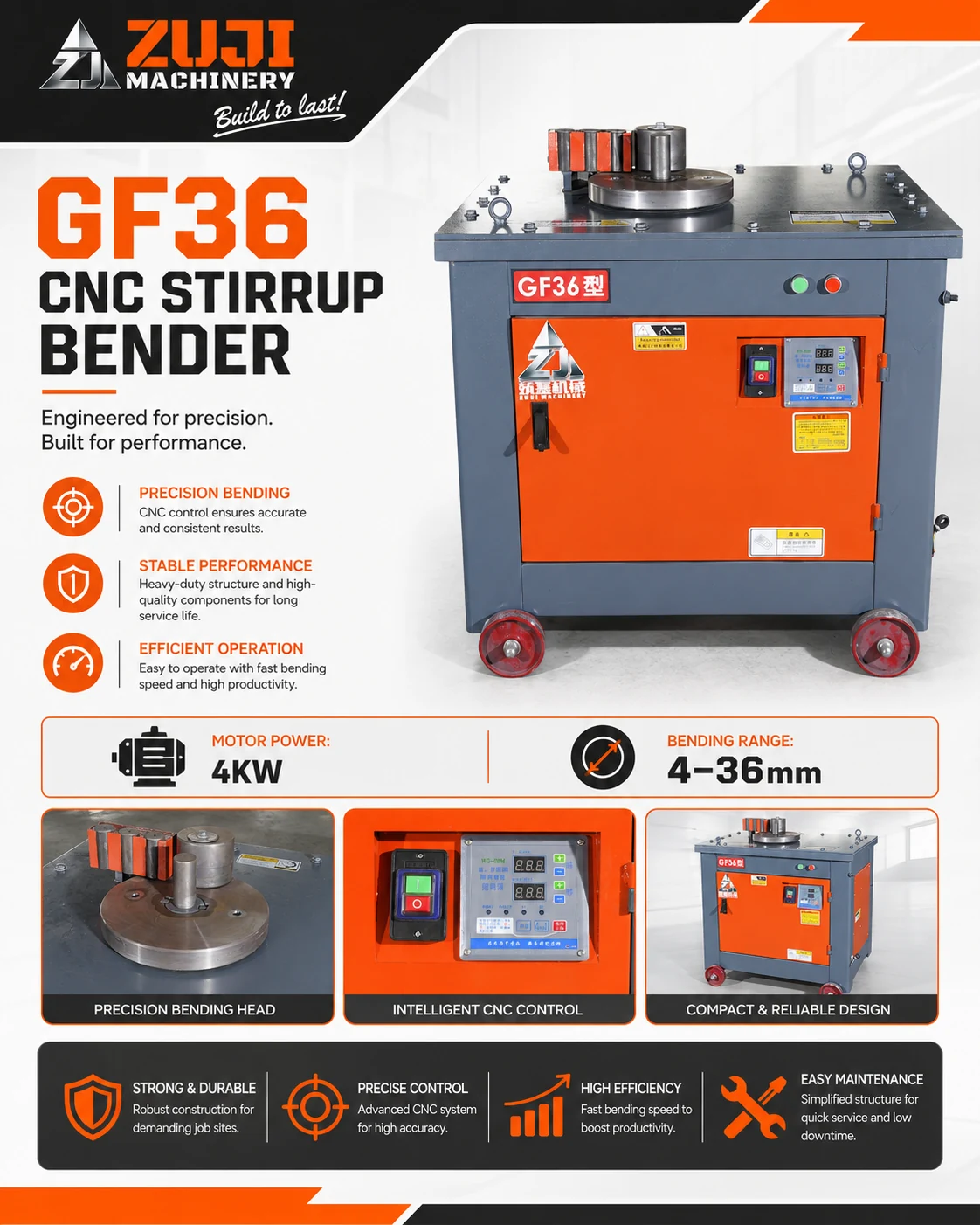 GF36 Rebar Stirrup Bending Machine CNC — Explore the details 1