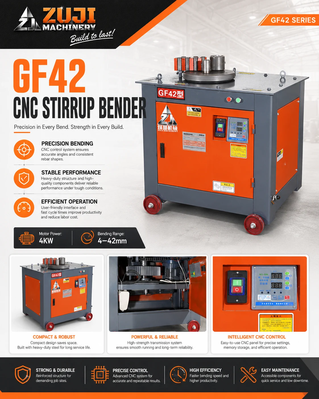 GF42 Rebar Stirrup Bending Machine CNC — Explore the details 1