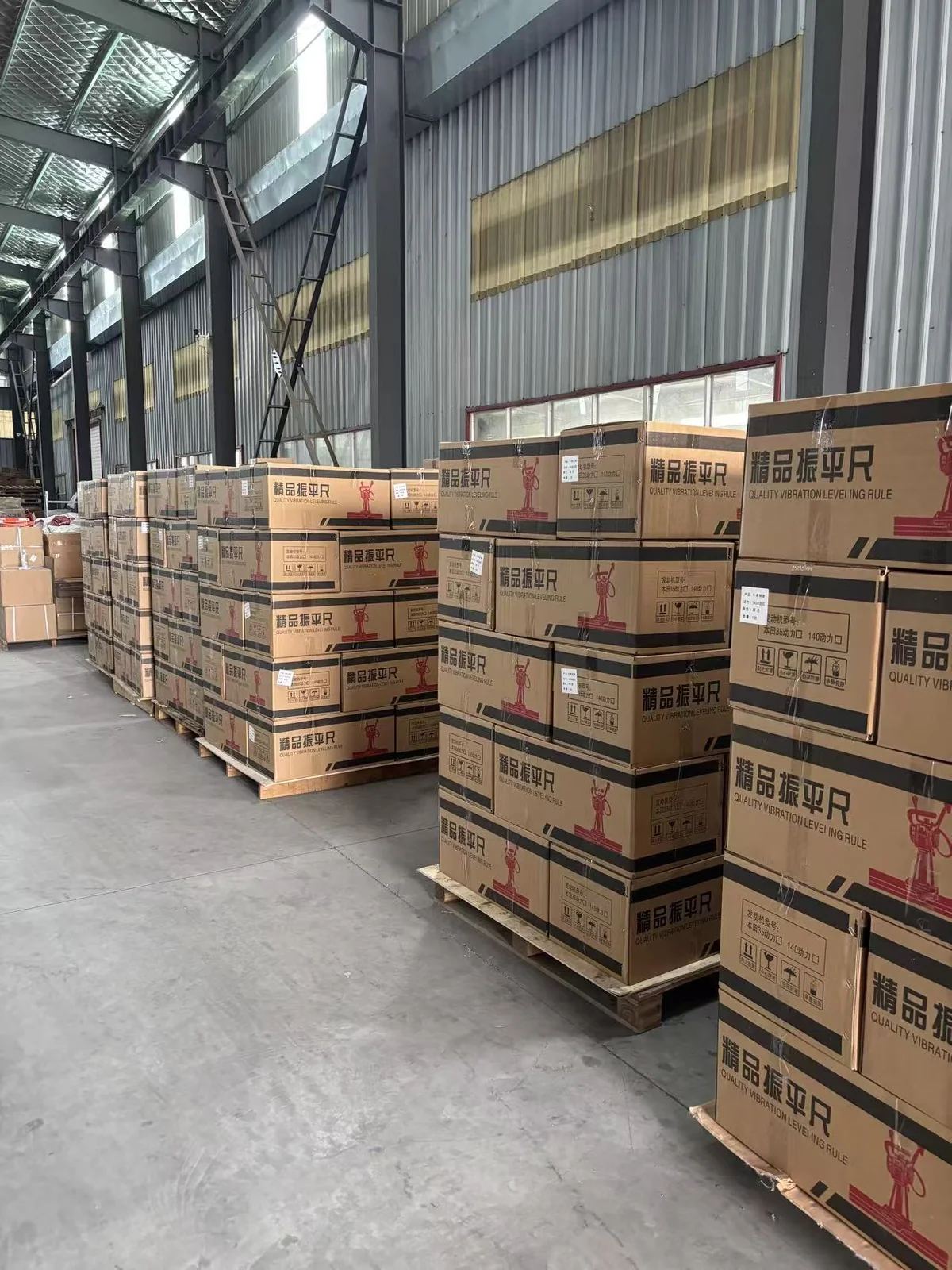 Equipment packed in crates