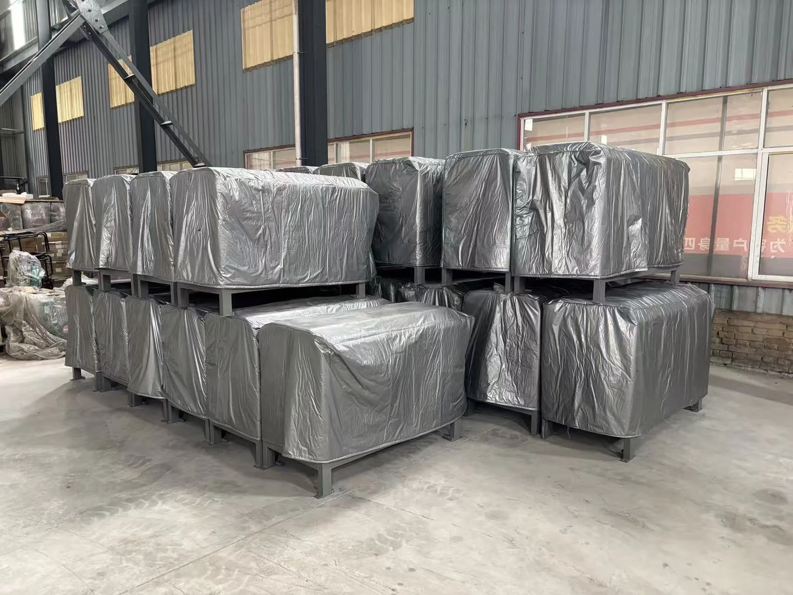 Packed machines ready for dispatch